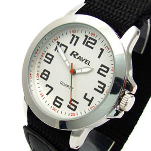 【送料無料】ravel gents easyread watch sports hook amp; loop rip strap r16016512