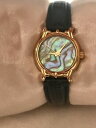 yzvintage ladies gold tone eternity iridescent abalone watch model awcluml