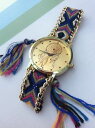 楽天hokushin【送料無料】free gift bag dream catcher design watch handmade strap birthday gift gold tone