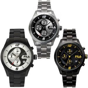 【送料無料】orologio cronografo uomo fila 38001 cassa acciaio pvd nero quadrante nero silve