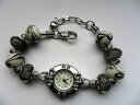 【送料無料】 handmade charm bracelet quartz watch with assorted beads 195cm