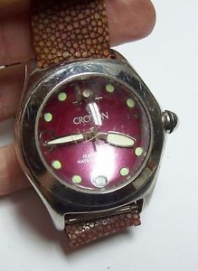 【送料無料】vintage croton raspberry colored dome watch 【送料無料】vintage croton raspberry colored dome watch