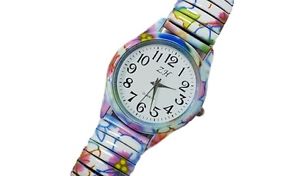 【送料無料】ds orologio da polso bracciale ragazzo ragazza moda elastico fantasia fiori lac 【送料無料】ds orologio da polso bracciale ragazzo ragazza moda elastico fantasia fiori lac