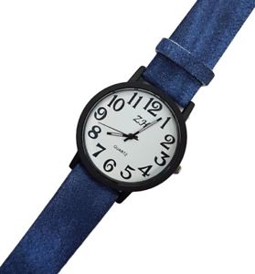 【送料無料】ds orologio polso uomo donna analogico quarzo fashion moda effetto jeans blu lac