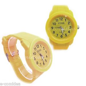 【送料無料】orologio coss silicone gomma movimento quarzo giallo