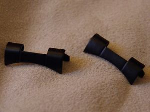 【送料無料】18 19 20 mm cache pompe courbe noir embout maillon liaison bracelet lien endlink