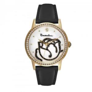 【送料無料】orologio donna braccialini brd 809s1bn pelle nero gold dorato bianco