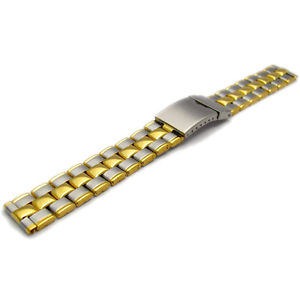 【送料無料】folding deployment watch bracelet stainless steel mens 2tone 18mm bl02
