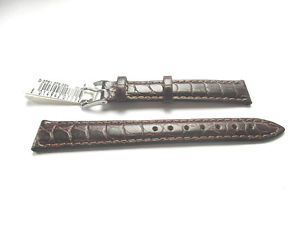 ̵morellato brown croc grain leather watch strap 14mm