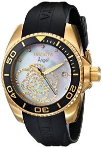【送料無料】invicta womens 0489 angel collection cubic zirconia accented polyurethane watch