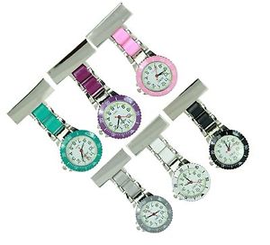 【送料無料】censi mensladies silver plated nurse tunic fob watch brooch in 6 bright colors