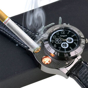 【送料無料】wrist watch windproof usb cigarette cigar flameless lighter watch