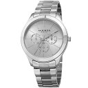 womens akribos xxiv ak952ss military time date complication bracelet watch