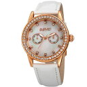【送料無料】womens august steiner as8234wt quartz movement date genuine leather strap watch