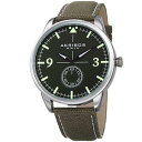 【送料無料】mens akribos xxiv ak938gn small seconds genuine leather and canvas strap w...