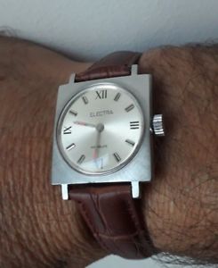 【送料無料】electra swiss calas 17 jewels vintage watch 70hand windinoxgenleather 【送料無料】electra swiss calas 17 jewels vintage watch 70hand windinoxgenleather