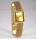 【送料無料】18k gold pltd silver mesh net ladies plus size adjust 2 petite dress wrist watch(2)