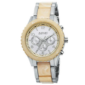 【送料無料】womens august steiner as8093ss multifunction silvertone amp; resin bracelet watch
