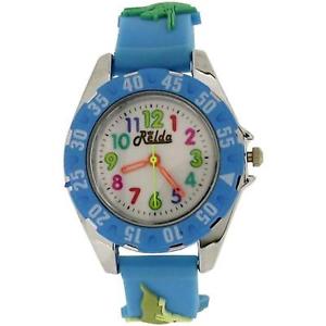 【送料無料】relda analogue childrens boys 3d dinosaur light blue silicone strap watch rel82