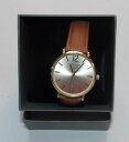 【送料無料】cachet of london mens wristwatch 37mm gold coloured case amp; leather stra...