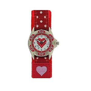 【送料無料】ravel time teacher girls hot pink heart easy fasten watch telling time award