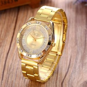 【送料無料】dqg women gold stainless steel quartz watch crystal luxury casual analog watc 【送料無料】dqg women gold stainless steel quartz watch crystal luxury casual analog watc