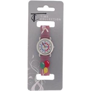 【送料無料】citron analogue kids time teacher balloon motif pink silicone strap watch kid013