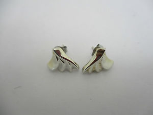 【送料無料】boucles doreilles en argent brillant massif tres elegantes a decor de palmettes