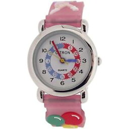 【送料無料】citron analogue kids time teacher balloon motif pink silicone strap watch kid013