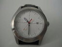 【送料無料】orologio uomo da polso movimento quarzo quadrante bianco cinturino pelle nero