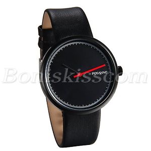 【送料無料】casual simple design mens fashion ultra thin leather quartz analog wrist watch