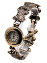 【送料無料】cannaswomens goldsilver finish round case butterfly links analog quartz wa...