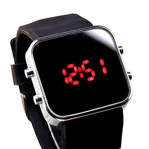 【送料無料】mirror led digital sports wrist watch j294 mirror in standby(2)