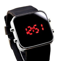 【送料無料】mirror led digital sports wrist watch j294 mirror in standby