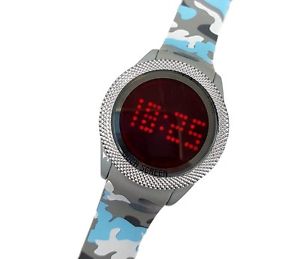 【送料無料】ds orologio polso touch led watch orario rosso fashion moda camouflage azzu lac