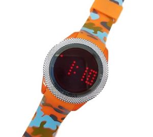 【送料無料】ds orologio polso touch led watch orario rosso fashion moda camouflage ara lac