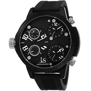 【送料無料】mens joshua amp; sons js40wt triple time zone military time date quartz watch 【送料無料】mens joshua amp; sons js40wt triple time zone military time date quartz watch