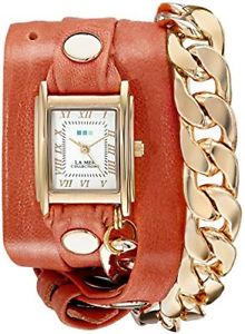 【送料無料】la mer collections womens malibu gold cantaloupe wrap watch