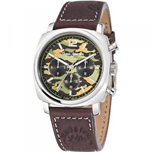 【送料無料】orologio uomo pepe jeans howard r2351111001 camouflage militare pelle marrone