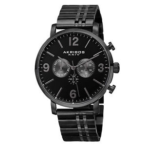 【送料無料】mens akribos xxiv ak782bk swiss multifunction dual time stainless steel watch 【送料無料】mens akribos xxiv ak782bk swiss multifunction dual time stainless steel watch