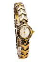 【送料無料】monduwomens gold and silver finish round case analog watch