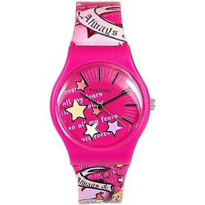 【送料無料】pink cookie ladiesgirls analogue pink motiff design pu strap watch pcl0019