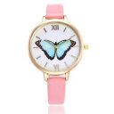 yzpink butterfly ladies fashion quartz watch