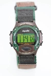 【送料無料】aqualite watch mens chrono light date alarm 24hr brown green nylon 30m quartz 【送料無料】aqualite watch mens chrono light date alarm 24hr brown green nylon 30m quartz