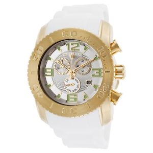 【送料無料】swiss legend mens gold steel case white rubber strap quartz watch 10067yg02s