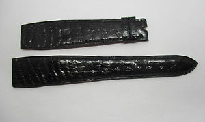 【送料無料】bracelet pour montre a anses fixes en crocodile noir t22 cousu main 【送料無料】bracelet pour montre a anses fixes en crocodile noir t22 cousu main