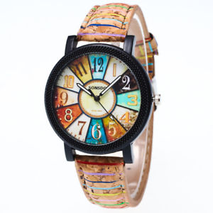 【送料無料】art i love color painting school oil quartz wrist watch