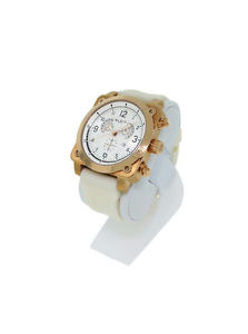 【送料無料】elgin 1863 721031 mens cushion chronograph date rose gold tone silicone watch