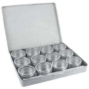 【送料無料】boite de prsentation mtal 12 cases alu rangement petites pices metal boxes