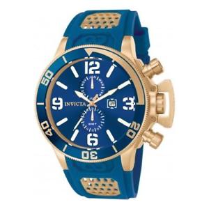 【送料無料】invicta mens corduba quartz chrono s steel blue polyurethane watch 10505